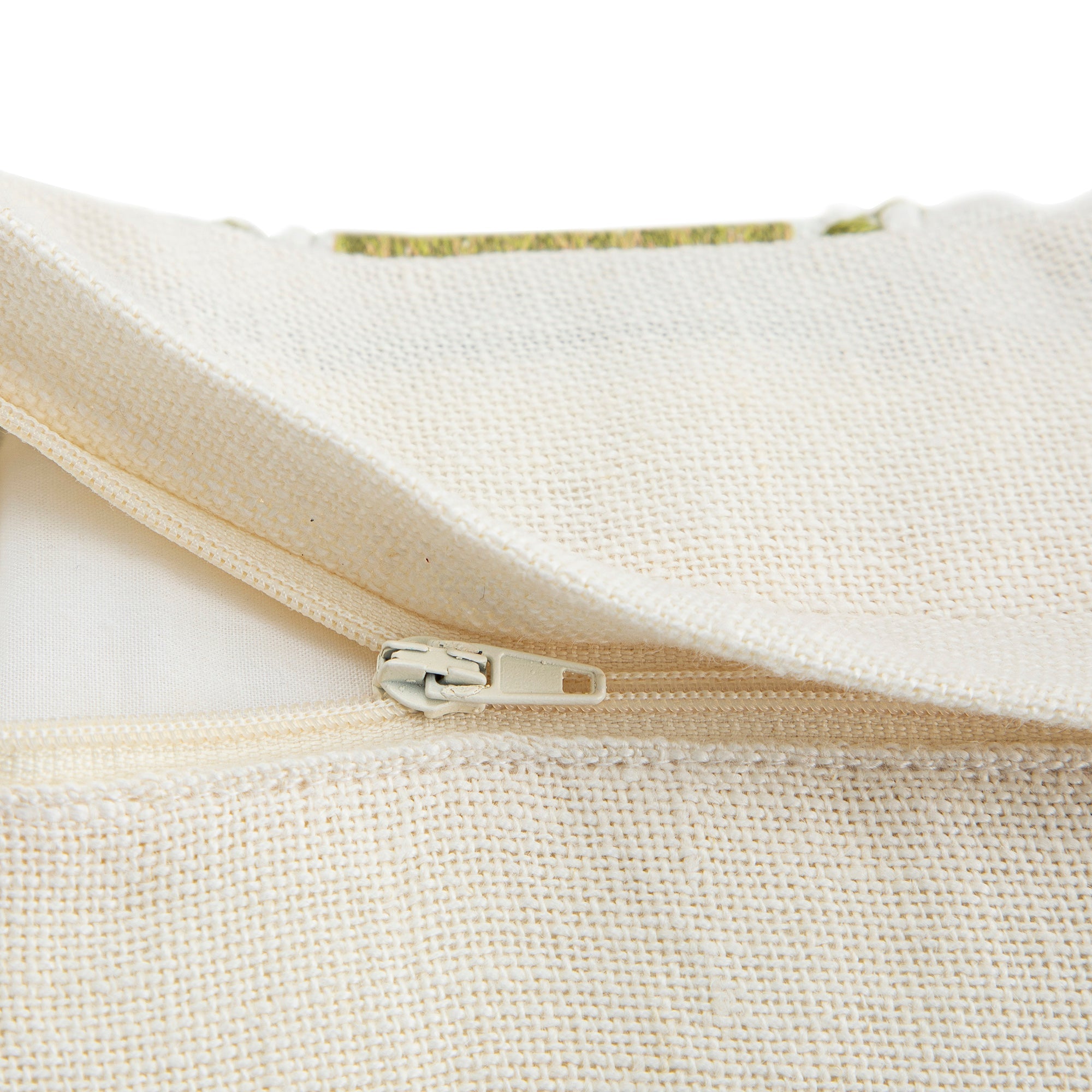 Hattie Green Embroidered 100% Linen Cushion