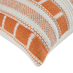Hattie Orange Embroidered 100% Linen Cushion
