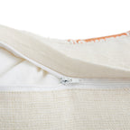 Hattie Orange Embroidered 100% Linen Cushion