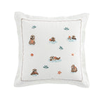 Whimsical Animals Otterly Adorable Hand Embroidered Cushion
