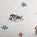 Whimsical Animals Otterly Adorable Hand Embroidered Cushion