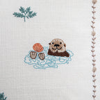 Whimsical Animals Otterly Adorable Hand Embroidered Cushion