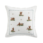 Whimsical Animals Playful Pooches Hand Embroidered Cushion