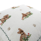 Whimsical Animals Playful Pooches Hand Embroidered Cushion