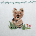 Whimsical Animals Playful Pooches Hand Embroidered Cushion