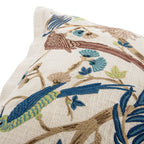 Flora & Fauna Hand Embroidered Tropical Bird Garden Cushion