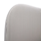 Egerie Curved Headboard Light Taupe Striped Fabric Ottoman Storage Bed