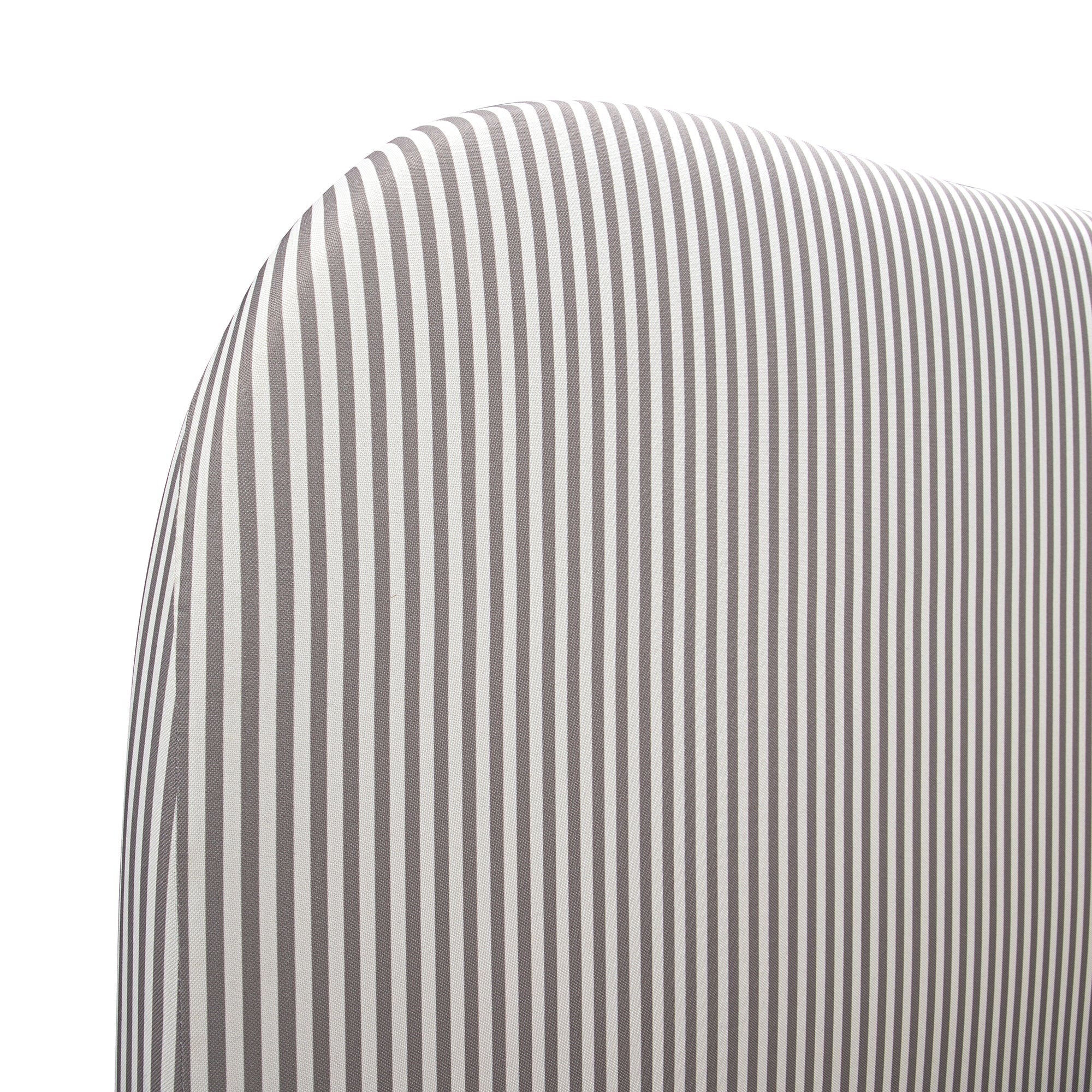 Egerie Curved Headboard Light Taupe Striped Fabric Ottoman Storage Bed