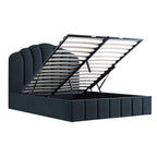 Hana Ottoman Storage Bed, Aegean Blue Velvet