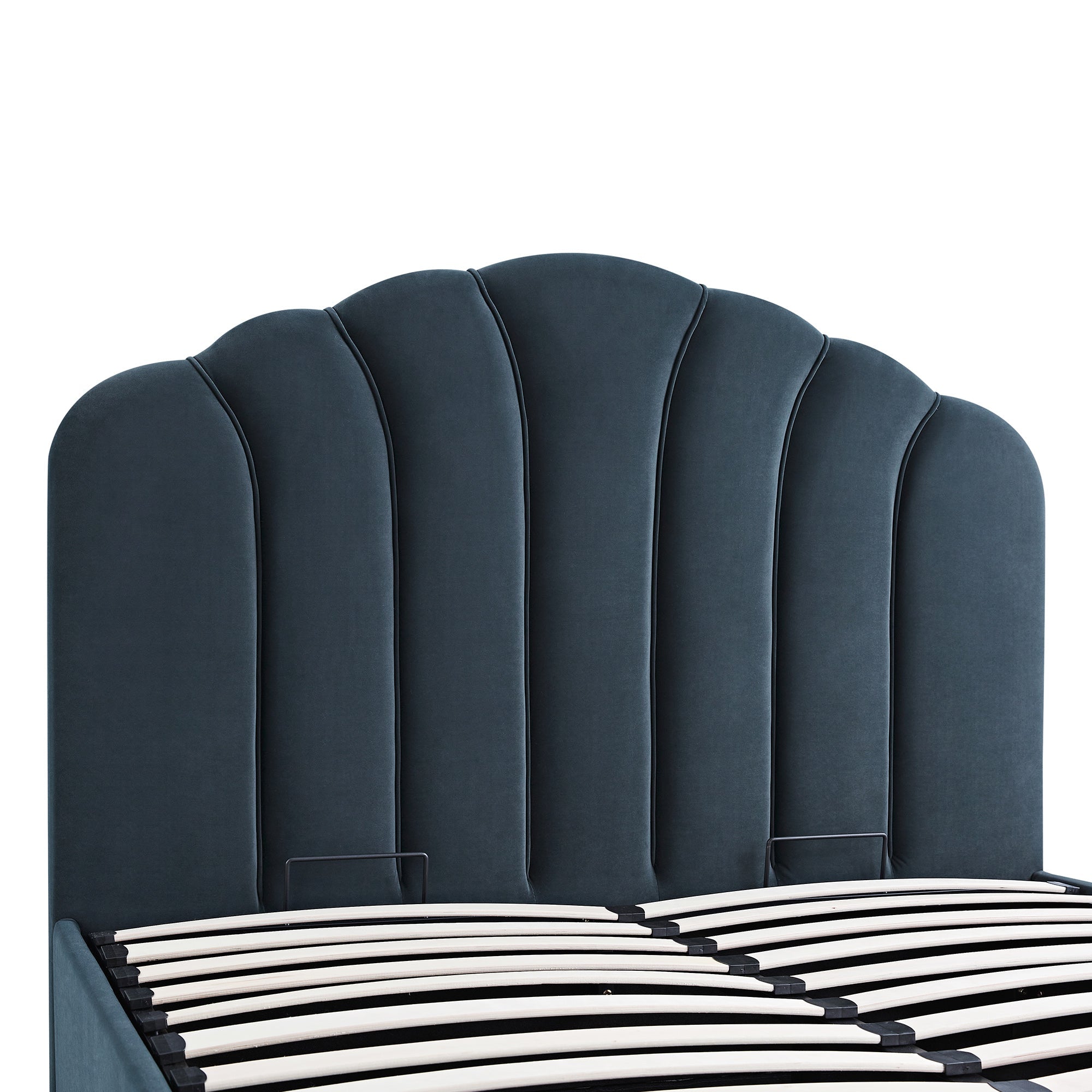 Hana Ottoman Storage Bed, Aegean Blue Velvet
