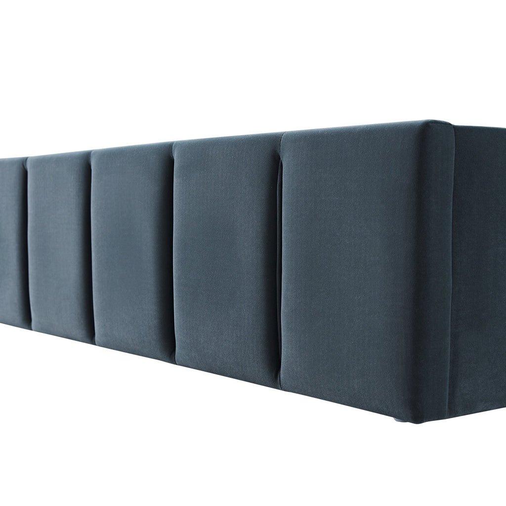 Hana Ottoman Storage Bed, Aegean Blue Velvet