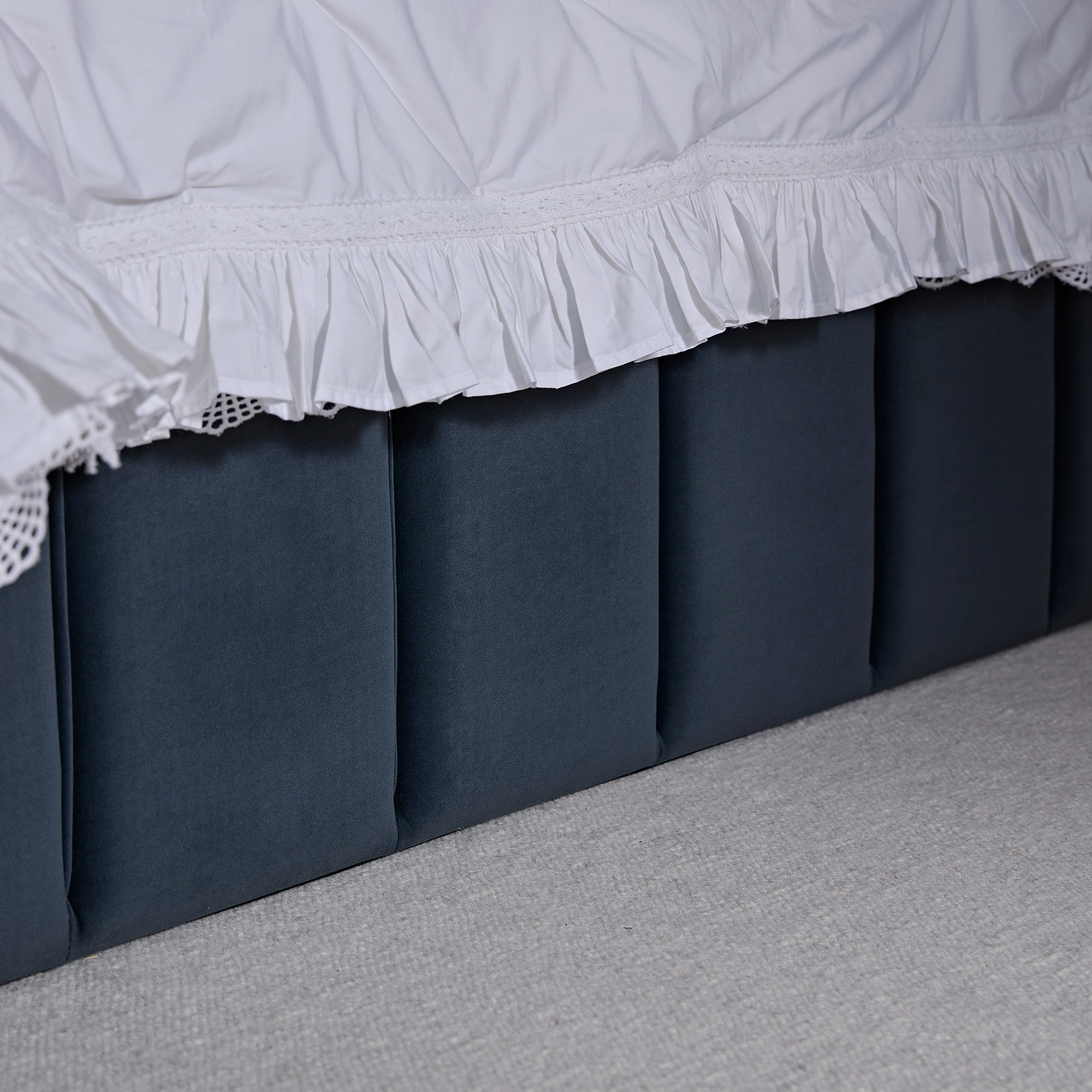 Hana Ottoman Storage Bed, Aegean Blue Velvet