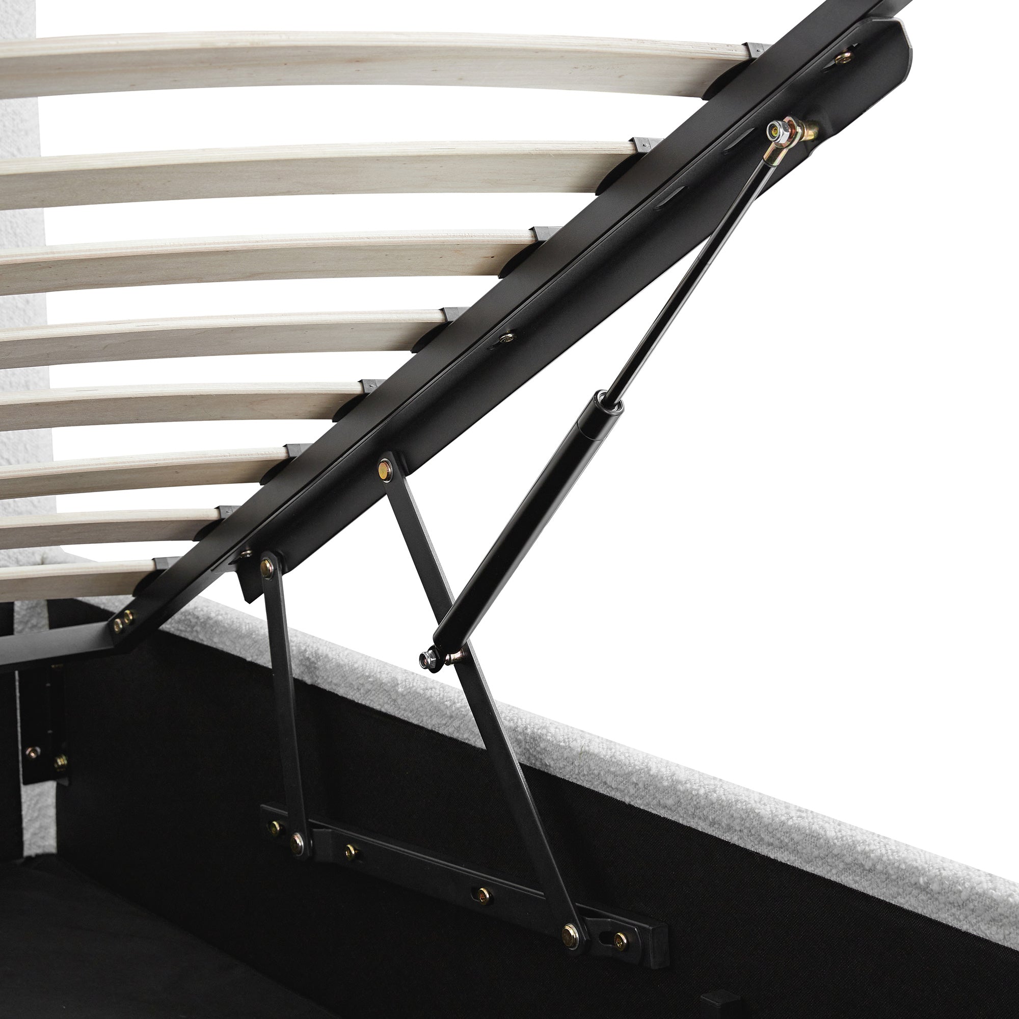 Hana Ottoman Storage Bed, Ecru Boucle