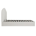 Hana Ottoman Storage Bed, Ivory Weave Fabric