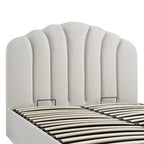 Hana Ottoman Storage Bed, Ivory Weave Fabric