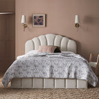 Hana Ottoman Storage Bed, Ivory Weave Fabric