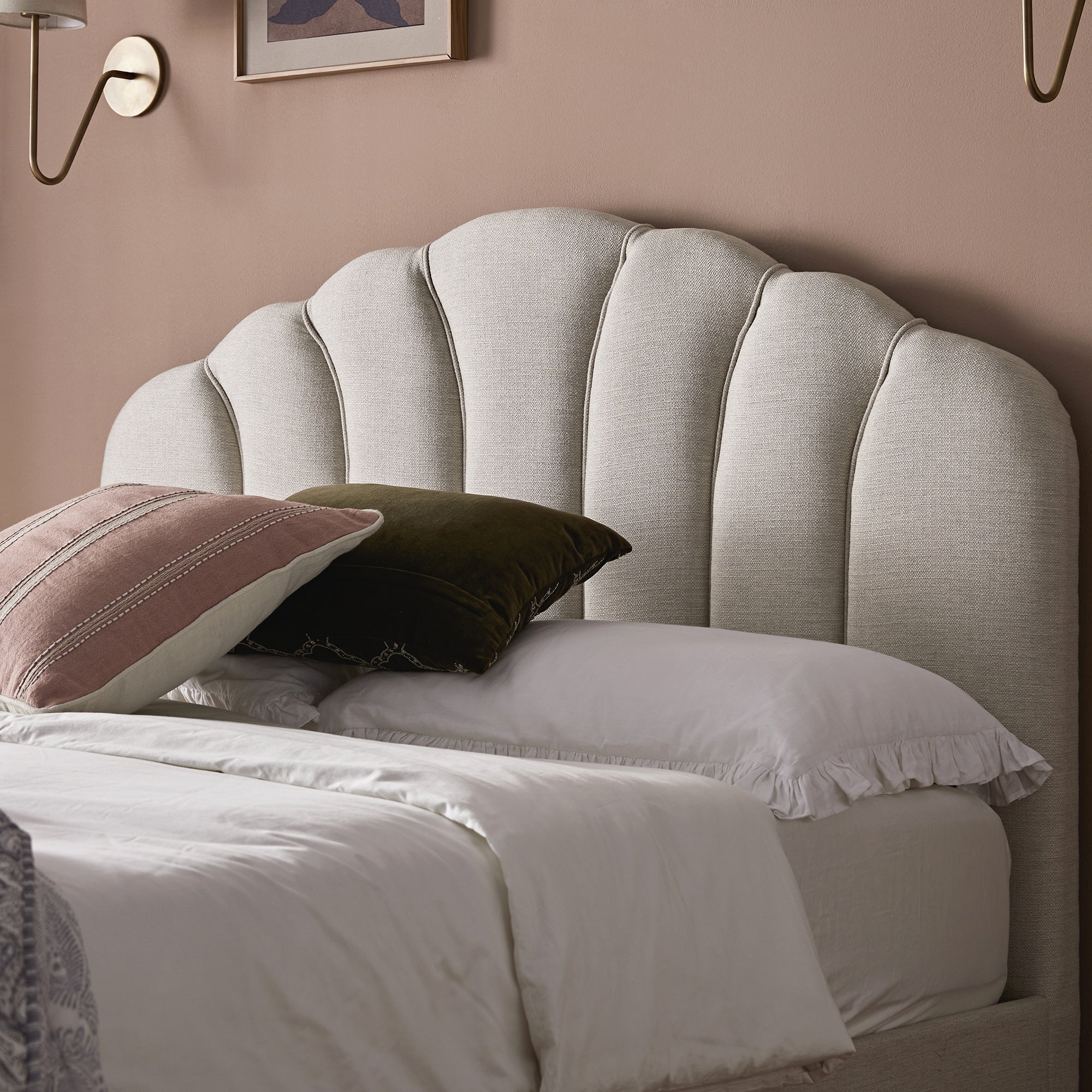 Hana Ottoman Storage Bed, Ivory Weave Fabric