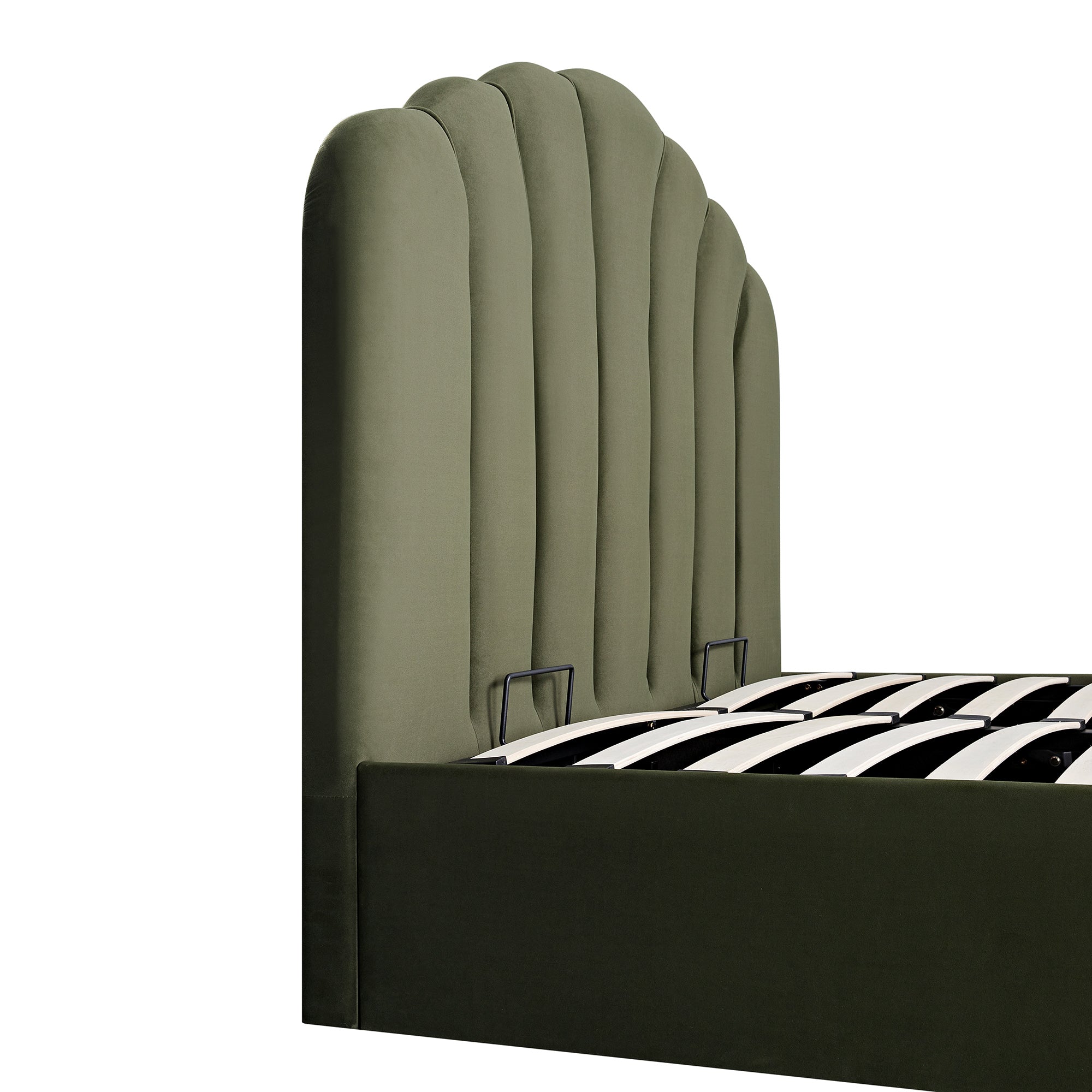 Hana Ottoman Storage Bed, Moss Green Velvet