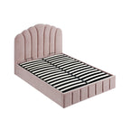 Hana Ottoman Storage Bed, Petal Pink Chenille