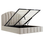 Hana Ottoman Storage Bed, Warm Stone Velvet