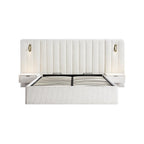 Tremezzo Oversized Ottoman Storage Bed, Beige Textured Fabric