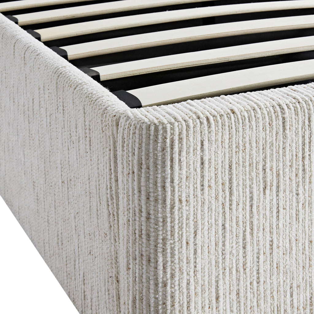 Tremezzo Oversized Ottoman Storage Bed, Beige Textured Fabric