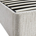 Tremezzo Oversized Ottoman Storage Bed, Beige Textured Fabric