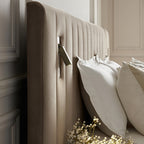 Tremezzo Oversized Ottoman Storage Bed, Taupe Velvet