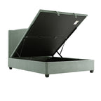 Chilworth Upholstered Ottoman Storage Bed, Water Green Chenille