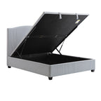 Chilworth Upholstered Ottoman Storage Bed, Blue Stripe Linen Blend