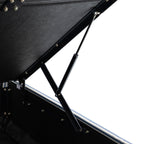 Chilworth Upholstered Ottoman Storage Bed, Blue Stripe Linen Blend