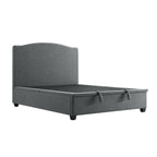 Chilworth Upholstered Ottoman Storage Bed, Dark Grey Weave Fabric