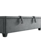 Chilworth Upholstered Ottoman Storage Bed, Dark Grey Weave Fabric