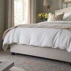 Chilworth Upholstered Ottoman Storage Bed, Ivory Weave Fabric