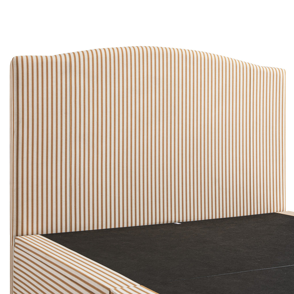 Chilworth Upholstered Ottoman Storage Bed, Ochre Stripe Linen Blend