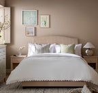 Chilworth Upholstered Ottoman Storage Bed, Ochre Stripe Linen Blend