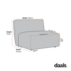 Carlyle Beige Cotton Blend Modular Sofa, Armless Seat