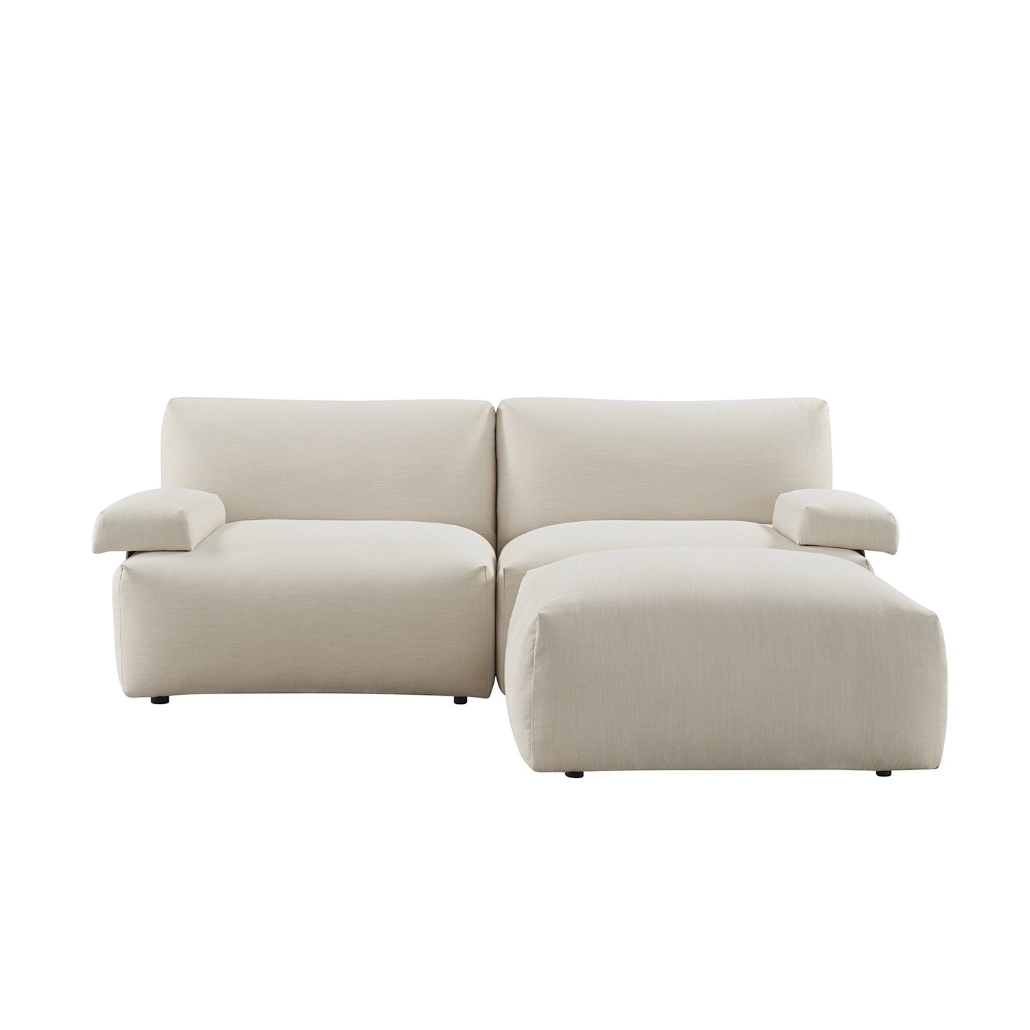 Carlyle Beige Cotton Blend Modular Sofa, 2-Piece Chaise