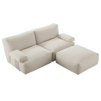 Carlyle Beige Cotton Blend Modular Sofa, 2-Piece Chaise