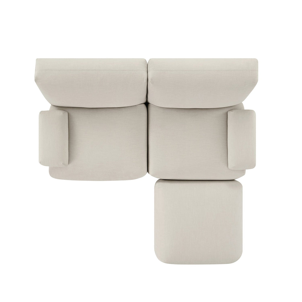 Carlyle Beige Cotton Blend Modular Sofa, 2-Piece Chaise