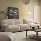 Carlyle Beige Cotton Blend Modular Sofa, 2-Piece Chaise