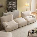Carlyle Beige Cotton Blend Modular Sofa, 2-Piece Chaise