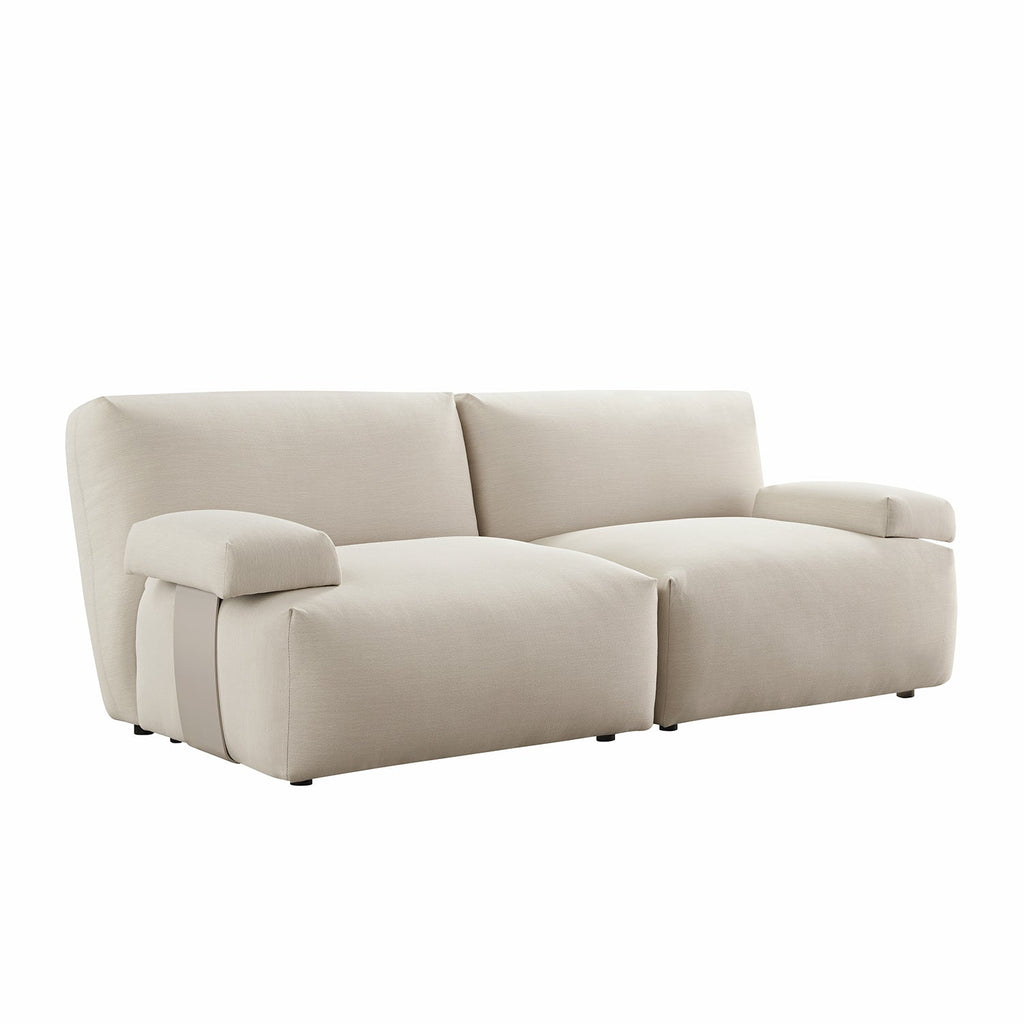 Carlyle Beige Cotton Blend Modular Sofa, 2-Piece