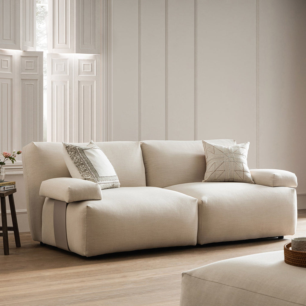 Carlyle Beige Cotton Blend Modular Sofa, 2-Piece