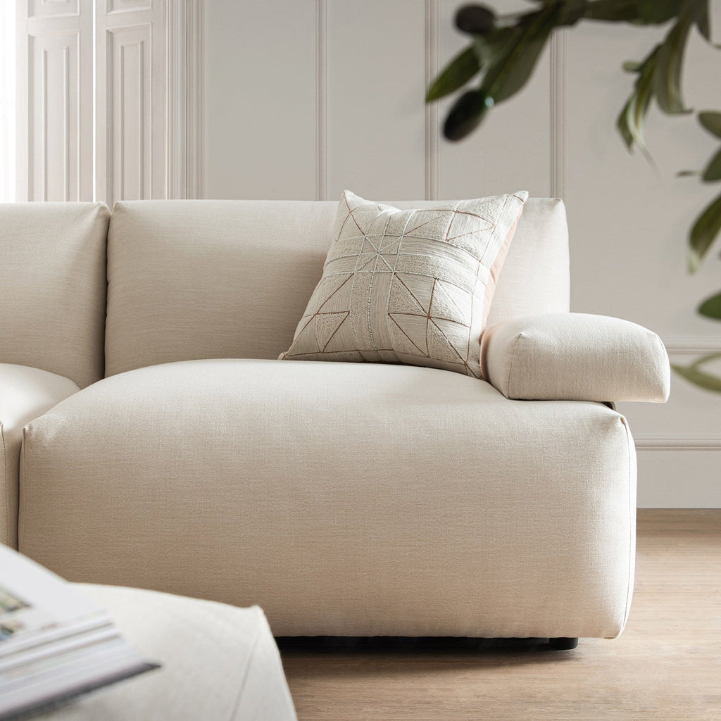 Carlyle Beige Cotton Blend Modular Sofa, 2-Piece