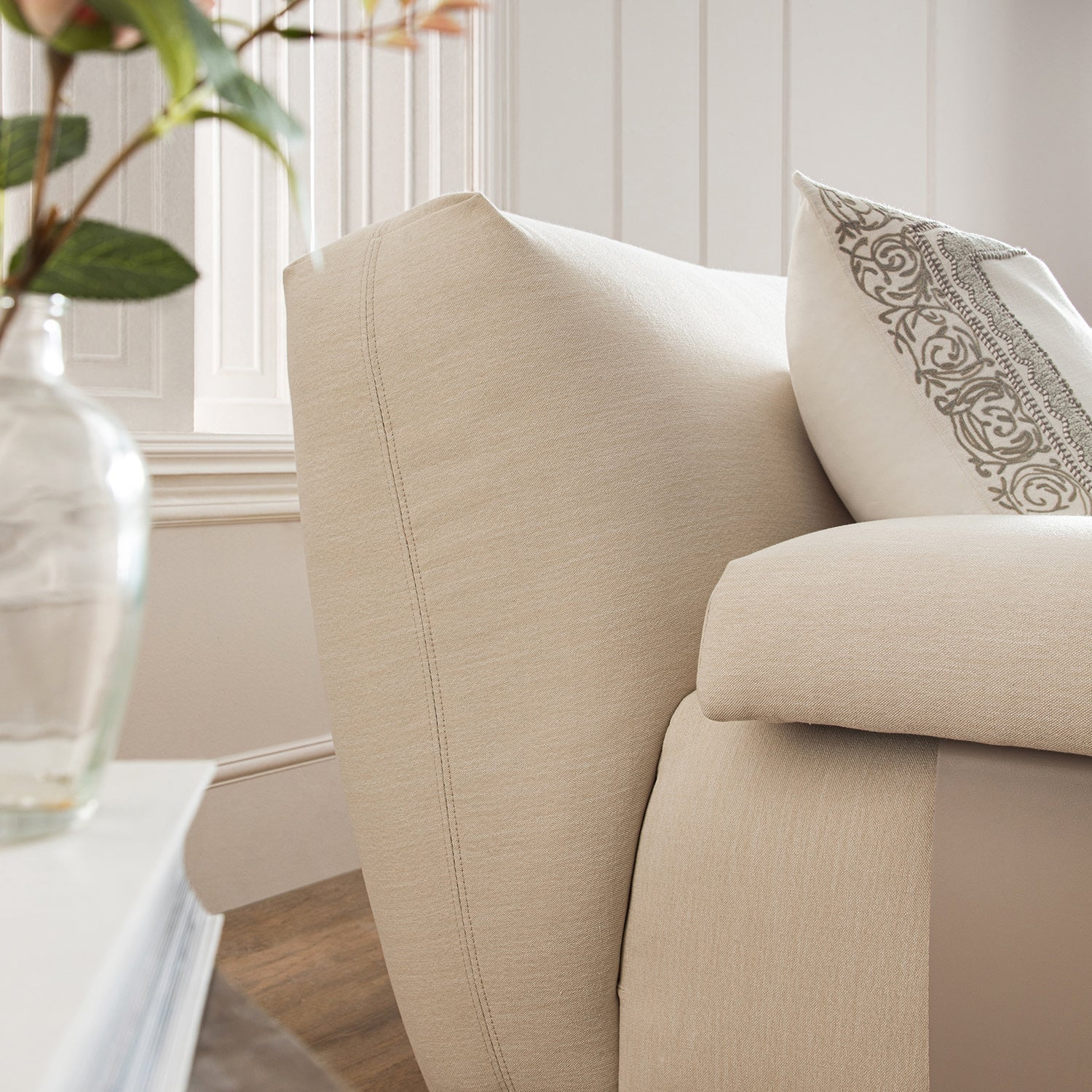 Carlyle Beige Cotton Blend Modular Sofa, 2-Piece