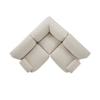 Carlyle Beige Cotton Blend Modular Sofa, Compact Corner Set