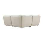 Carlyle Beige Cotton Blend Modular Sofa, Compact Corner Set