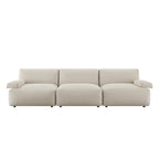 Carlyle Beige Cotton Blend Modular Sofa, 3-Piece
