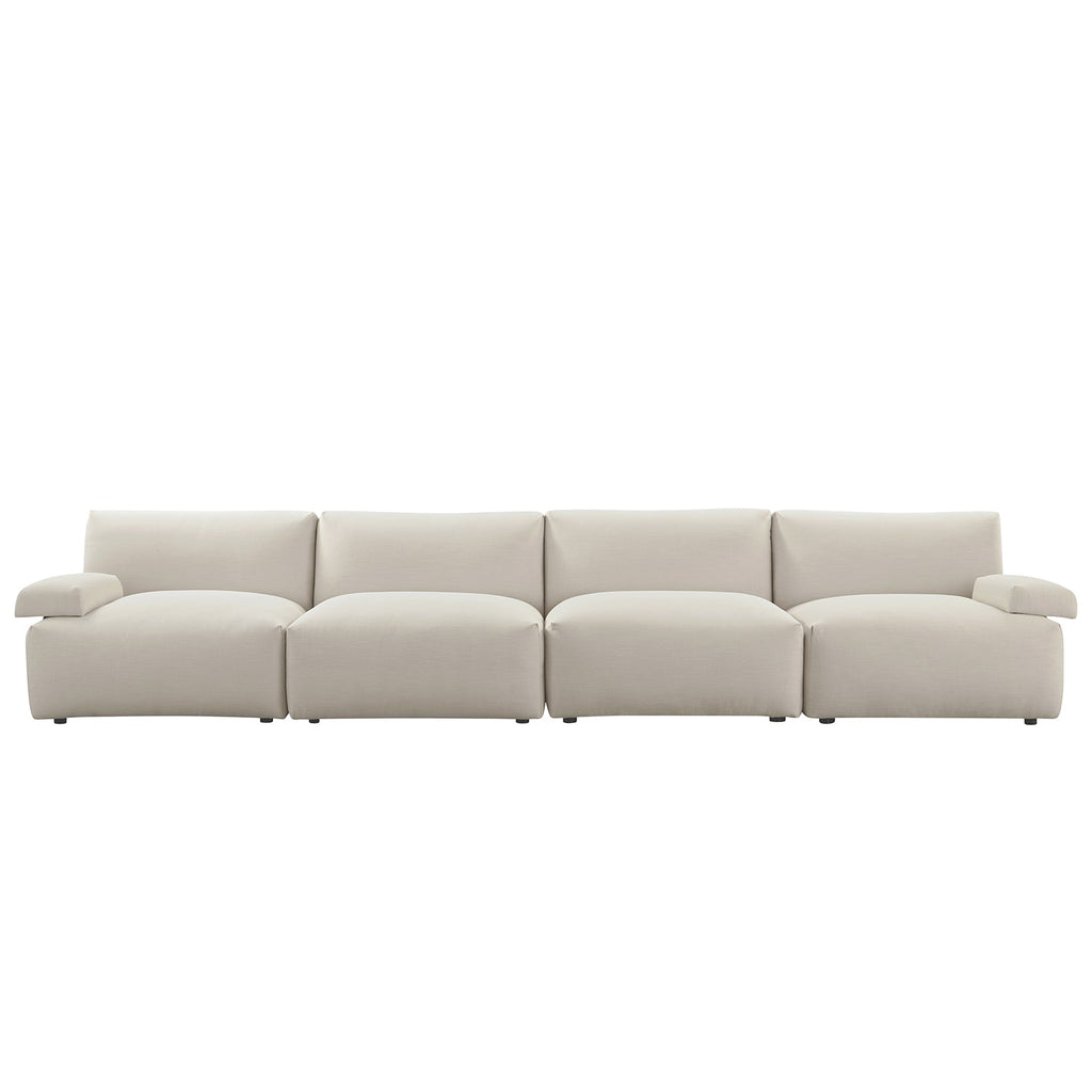 Carlyle Beige Cotton Blend Modular Sofa, 4-Piece